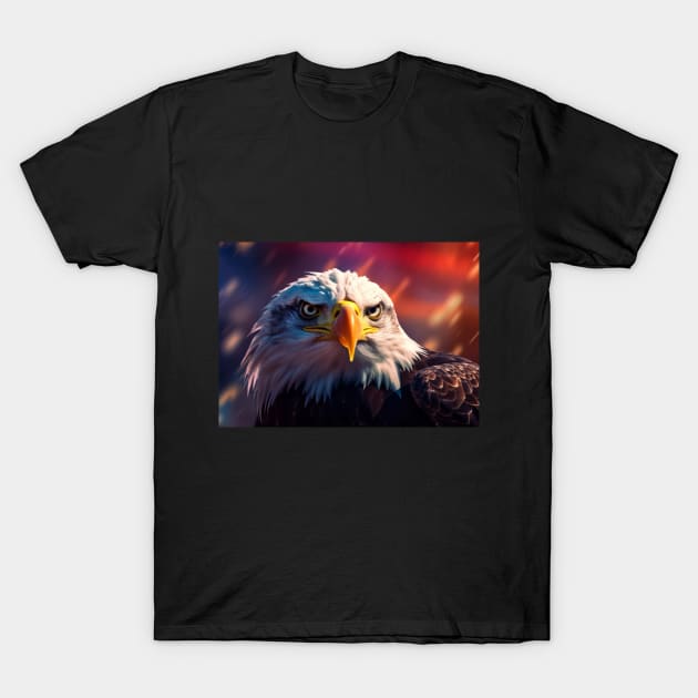 Patriotic Rhapsody: July 4th Tribute T-Shirt by Yurii